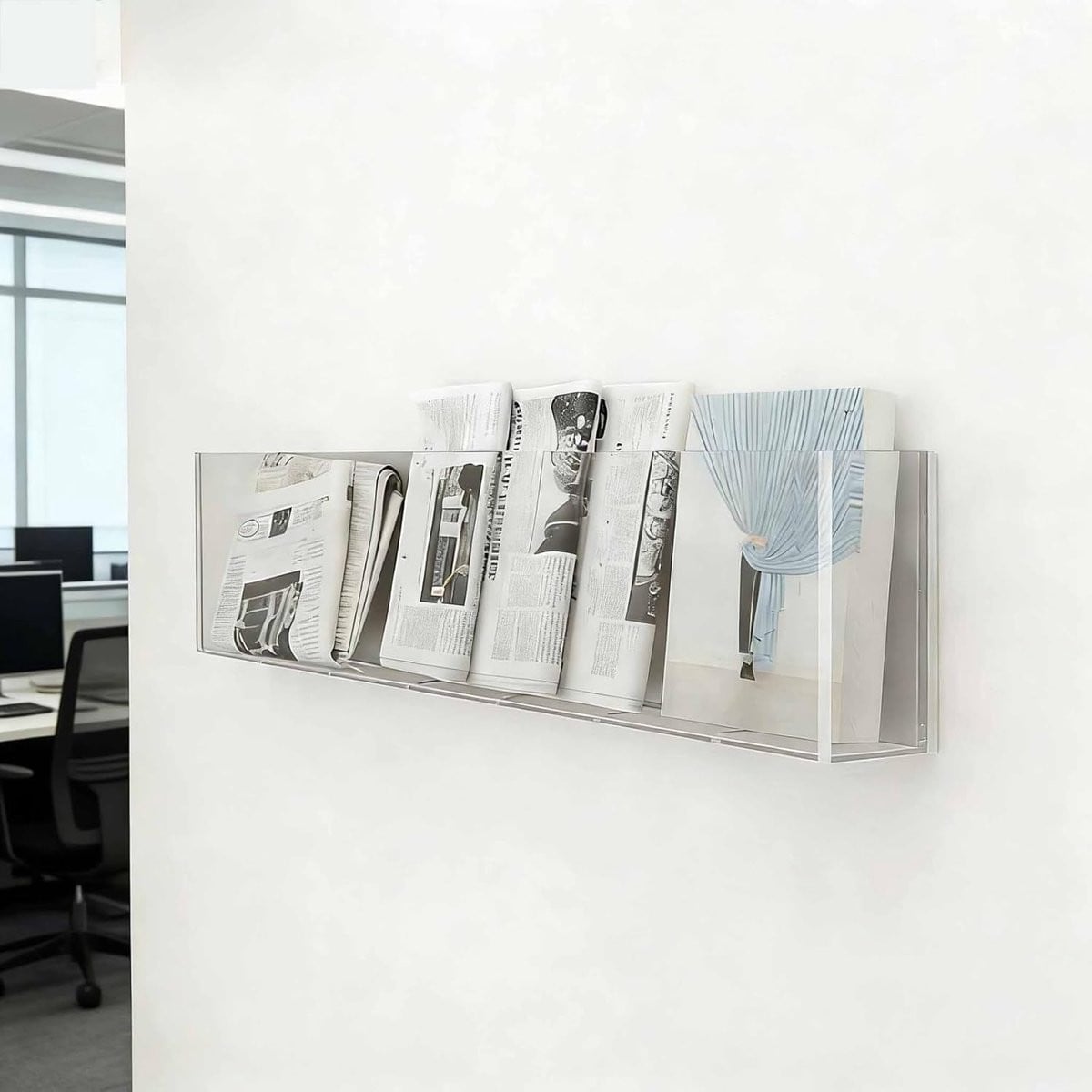 Acryl Tijdschriftenhouder Transparant Wandorganizer Breedte: 45 cm