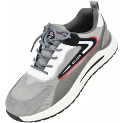 Awtools, Sicherheitsschuhe, Niedrige Schuhe Silber Kat.Sbp (47)