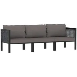 Helloshop26 - 3-Sitzer-Sofa mit anthrazitfarbenen Kissen gewebtes Harz 02_0013297