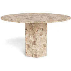 Actona »Naxos« Esstisch rund Marmor Latte Ø 130x75 cm / Marmor Latte