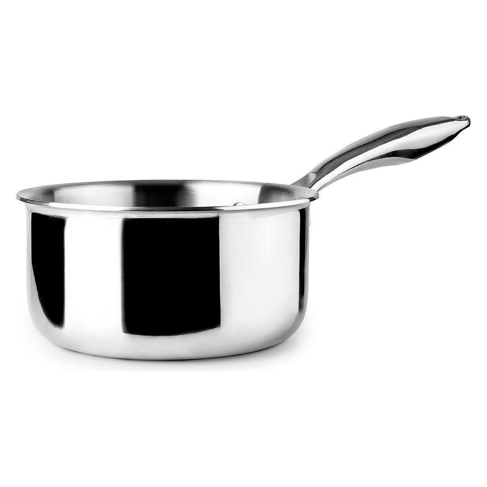 Ibili Stielkasserolle Triply Natur 16 cm Perfekt zum Braten, energiesparend, gleichmässige Wärmeverteilung (Stielkasserolle, Aluminium, Edelstahl) (54994027)