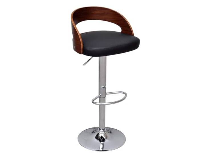 POUFGDR Barhocker, 2-teilig, Holz, Metallbügel, höhenverstellbar, Leder Gepolstertes Kunstleder, integrierte Fußstütze, Belastung 110 kg, modernes Design, für Küche oder Esszimmer