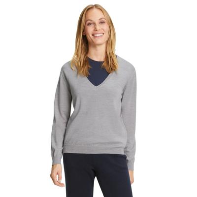 Strickpullover FALKE "FALKE Pullover", Damen, Gr. L, grau (light grau (3400)), Pullover Strickpullover