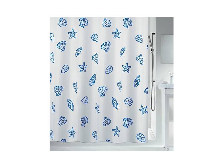 Spirella Concha Textilduschvorhang 180x200 cm Blau