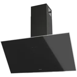 Oranier Kopffrei-Wandhaube LEA, Schacht in pureBLACK, Glasschirm Sicherheitsglas schwarz, 90 cm LEA90S1