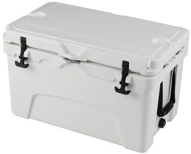 Costway 45 Quart Portable Hard Cooler Insulated Ice Chest Keeps Cool for up to 6 Days-White