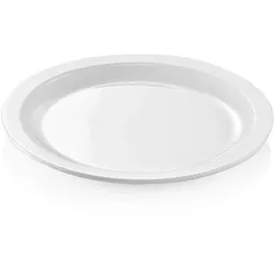 24x Teller flach, schmaler Rand, Ø 27 cm Melamin weiß bruchfest