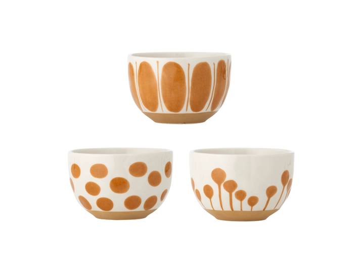 Bloomingville Bol Linora 58 cl Lot de 3 Blanc-brun