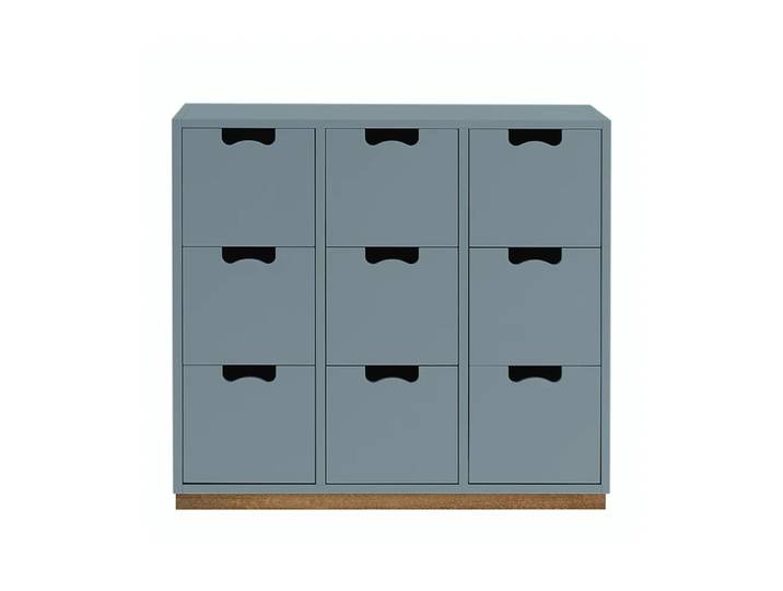 Asplund Commode Snö B3 nordic blue, support en chêne