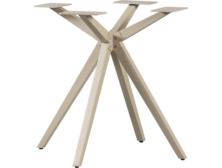 Tischbein WOOOD Tablo Holland aus Metall mit Pulverbeschichtung Ø 80 x H 72 cm , beige (dakar, grau), B:80cm H:72cm T:80cm, Tischbeine, Tischbein, Kreuzgestell Ø 3,5 cm, Tragkraft 120 kg, einfach zu montieren