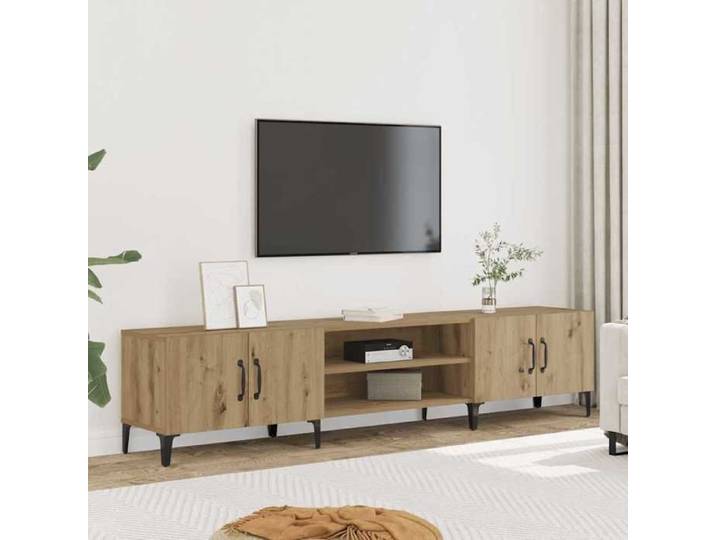 Promo avril *Meuble TV - MONNA - Support TV jusqu'à 50  - Banc TV - chêne artisanal 180x31 5x40cm bois d'ingénierie_695081