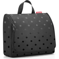 Toiletbag Kosmetiktasche XL, schwarz, gepunktet