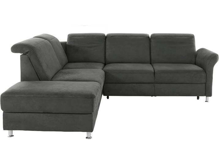 Ecksofa, 249x221 cm, Luxus-Microfaser, Antrazith, Federkern, Modern, SIT & MORE
