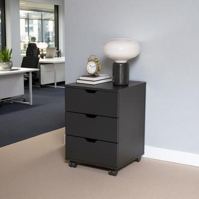 VIVIADORE 3 Drawer Rolling File Cabinet,Wooden Mobile Office Storage Cabinet with Casters,Under Desk Document Organizer