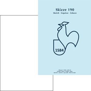 Hahnemühle Skizzenblock 60127438, A2, 190 g/m², weiß, geleimt, 50 Blatt