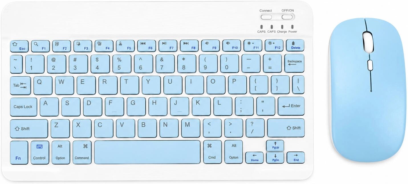 INF Ensemble clavier et souris Bluetooth rechargeable, compatible avec iPad, Xiaomi et Huawei, clavier 10 pouces à triple