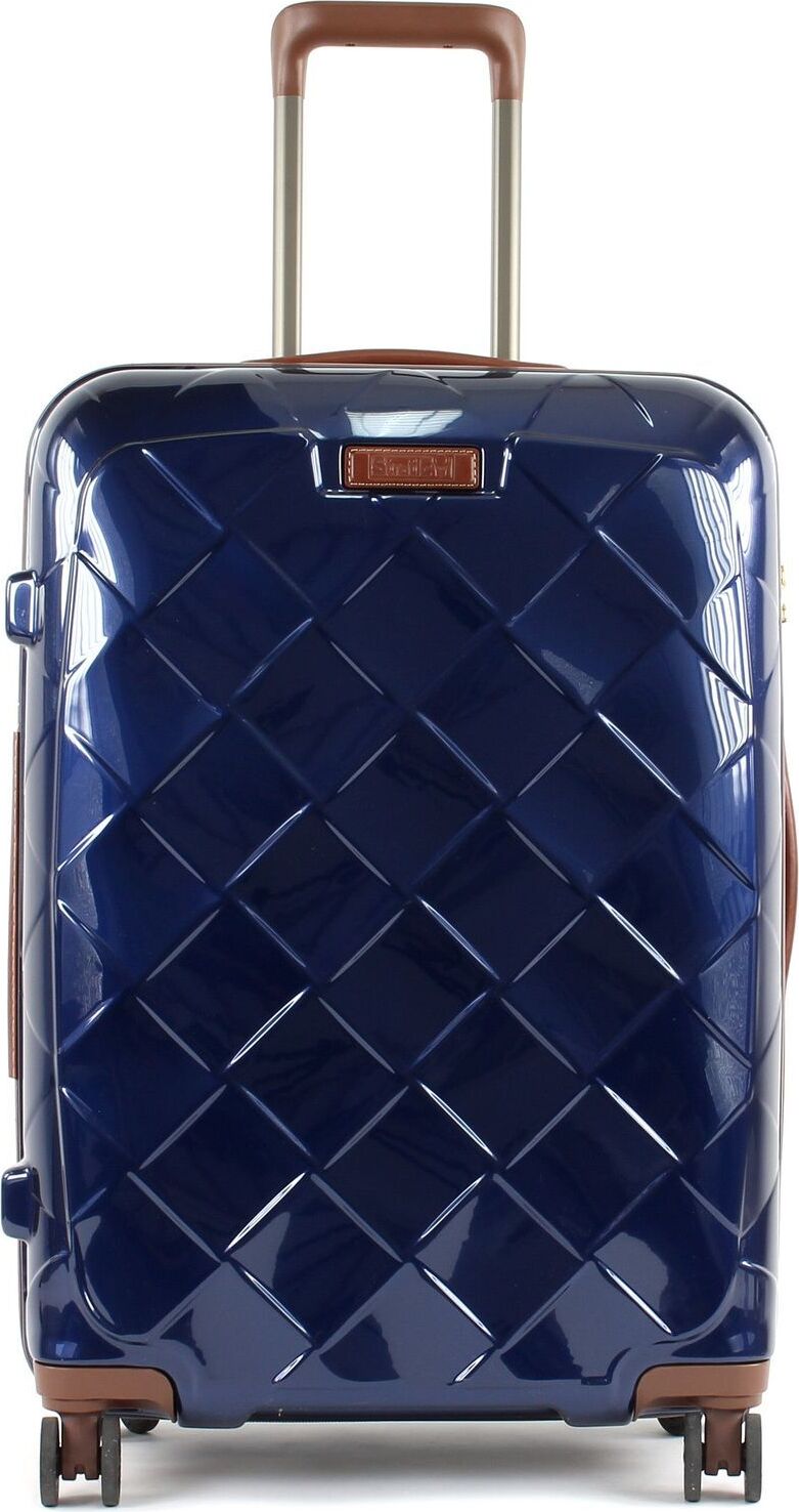 Stratic Leather & More Trolley Blue blau braun 66cm