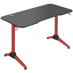 LogiLink EO0042, Gaming Tisch, Schwarz, Rot