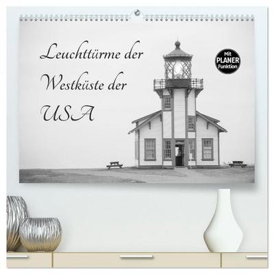 Leuchttürme der Westküste der USA (hochwertiger Premium Wandkalender 2026 DIN A2 quer), Kunstdruck in Hochglanz