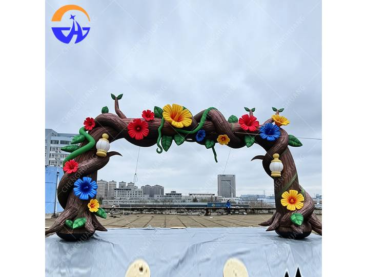Arche de fleurs gonflable géante personnalisée pour promotion commerciale extérieure, exposition, événement, publicité, décoration