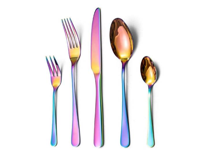 LuxusKollektion Besteck-Set Besteck Edelstahl Spiegelpoliert 30teilig 6 30 Stück regenbogen