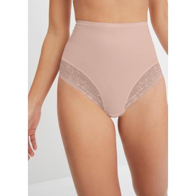 Shapingpants BONPRIX, Damen, Gr. 38, 2x mattbeige, Obermaterial: 80% Polyamid, 20% Elasthan. Spitze: 90% Polyamid, 10% Elasthan, Unterhosen, mit Lasercut-Verarbeitung, aus Polyamid und Elasthan, im 2er-Pack