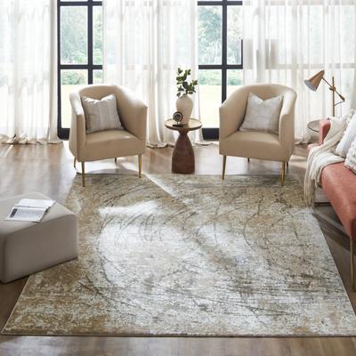 KALATY Monarch Earthtone Abstract Swirl Area Rug