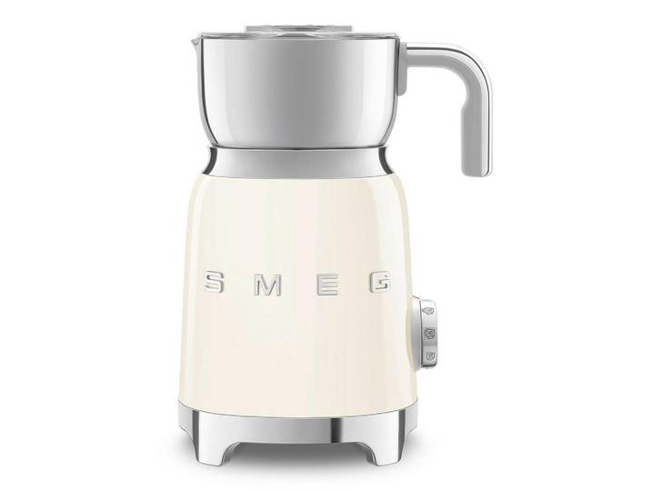 Smeg Milchschäumer, Creme, Metall, 600 ml, 18.4x25.1x14.2 cm, ergonomisches Design, abgedecktes Heizelement, Antihaftbeschichtung, Kochgeschirr, Küchengeräte, Kaffeemaschinen & Milchschäumer