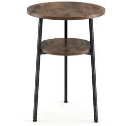 COSTWAY Runder Couchtisch Ø39 cm, 2 Ebenen, mit Stahlrahmen, für Sofa und Kaffee, modern