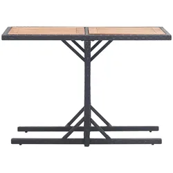 vidaXL Gartentisch Schwarz Akazie Massivholz und Poly Rattan