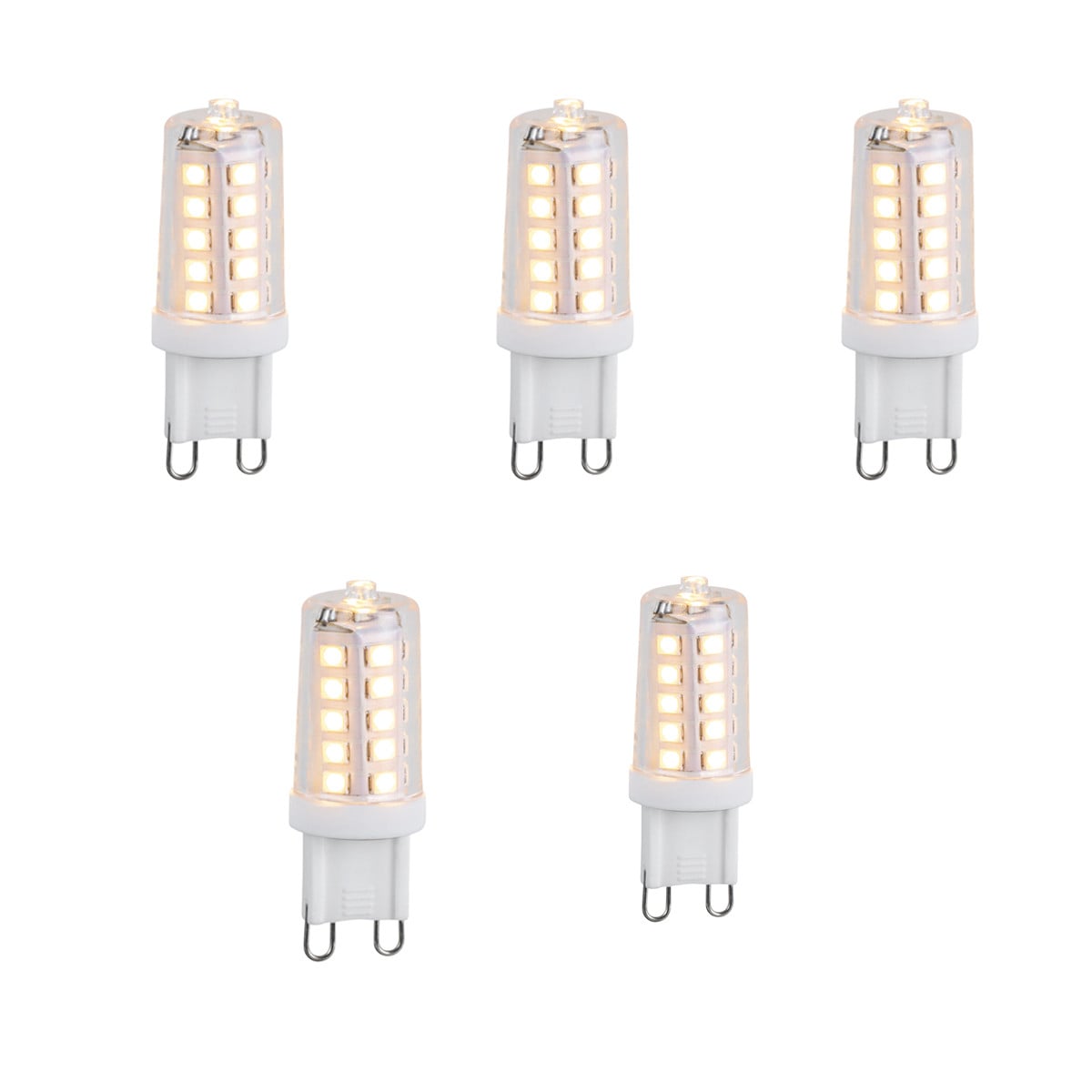 LUEDD Set van 5 G9 LED lampen 3W 250 lm 2700K 3-staps dimbaar