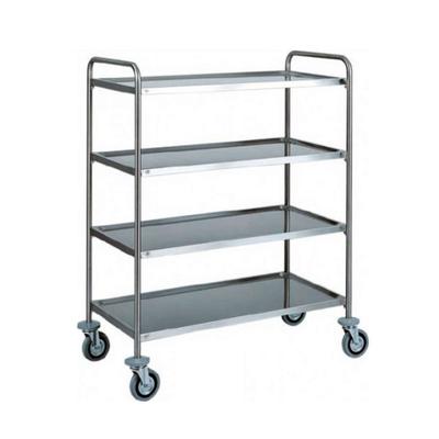 Fimar Edelstahl Servierwagen - 4 Edelstahl-Etagen 80x50 cm - Abmessungen 91x57x172(h) cm - Räder ø125 mm