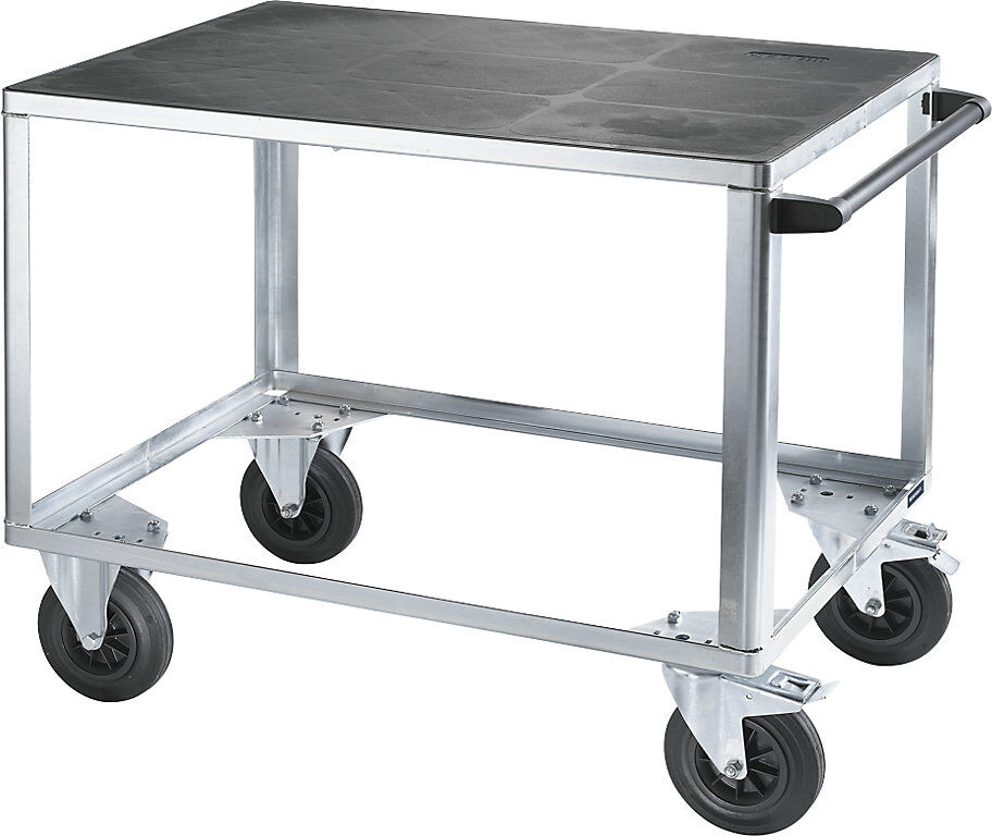 Montagewagen, Tragfähigkeit 500 kg, 1 Ladefläche aus Kunststoff, Ladefläche 1050 x 700 mm, Gestell verzinkt eurokraft pro
