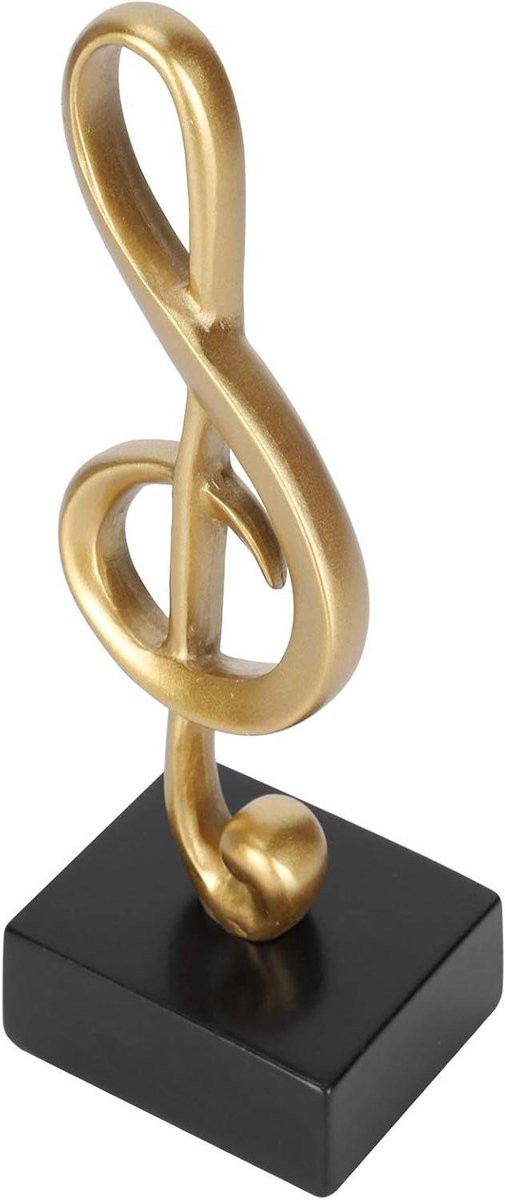 Muzieknoot Sculptuur - Hars Beeldje Ornament voor Huisdecoratie - Zwart Goud