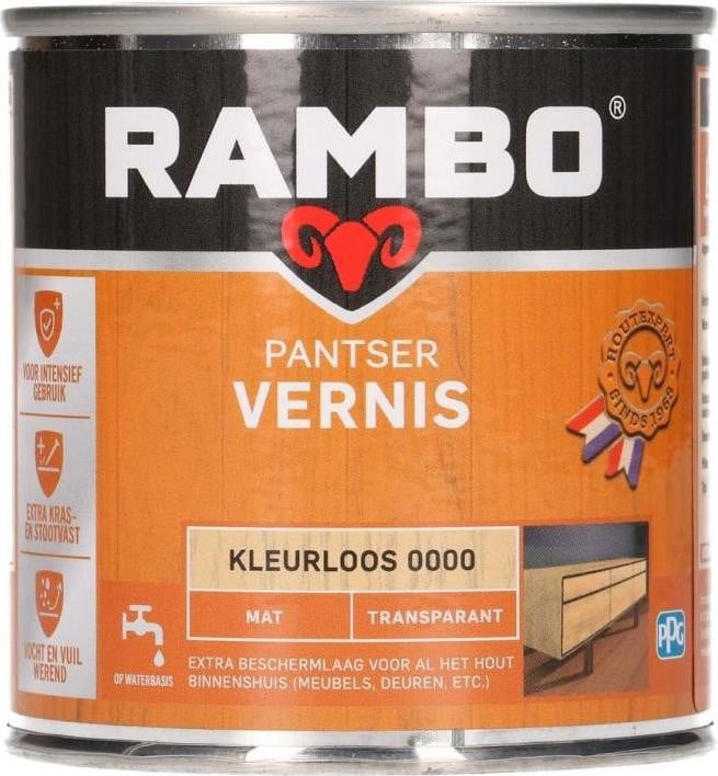 Rambo Pantservernis voor hout, transparant, mat, 0,25 l