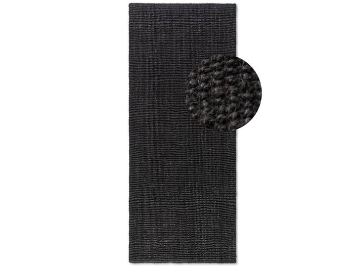 Tapis en jute bouclé noir 80x200cm