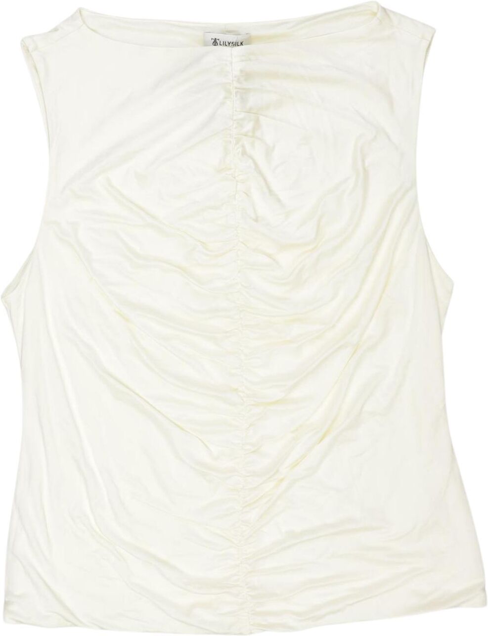 Lilysilk Damen Top, Cremeweiß, Gr. EU 42, Seide - Second Hand