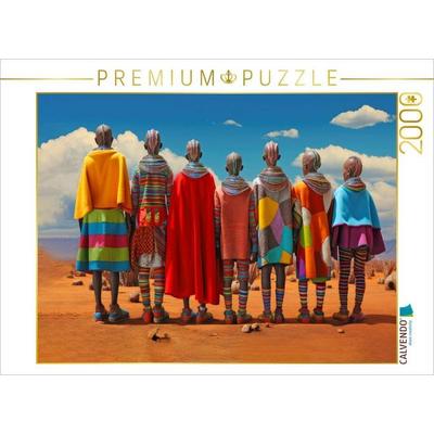 CALVENDO Puzzle Surrealismus trifft Massai-Kultur | 2000 Teile Lege-Größe 90x67cm Foto-Puzzle für glückliche Stunden