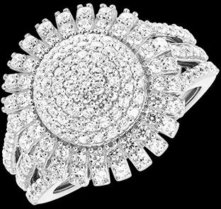 Edenly Nova-Ring â€“ 18-karÃ¤tiges WeiÃŸgold und synthetische Diamanten
