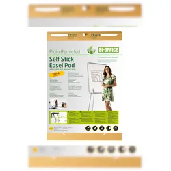 Bi-Office umweltfreundlicher Flipchartblock Earth, recyceltes 80g/m2 Papier, selbstklebend (2er-Pack)
