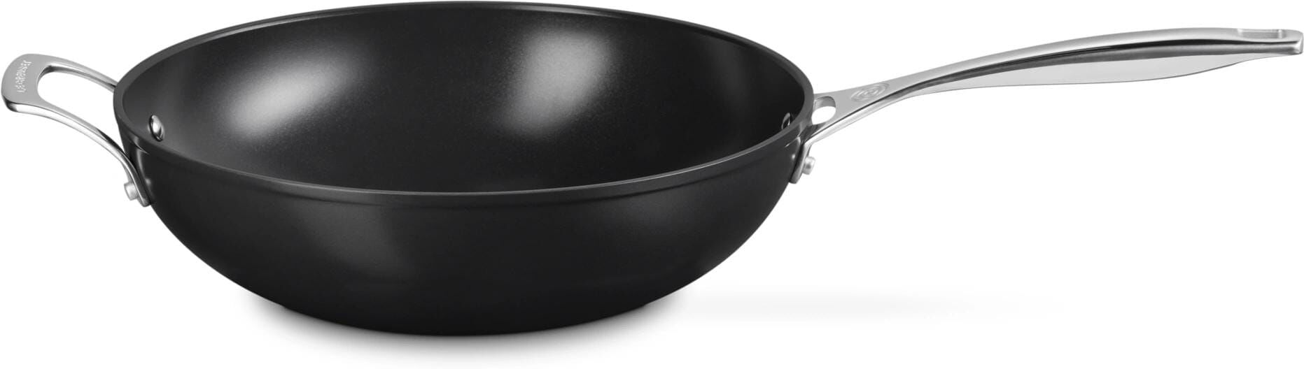 Wok LE CREUSET "Essential Keramik-Antihaft Ø 30 cm", schwarz, Ø:30cm, Pfannen, Wok schwarz Ø 30cm