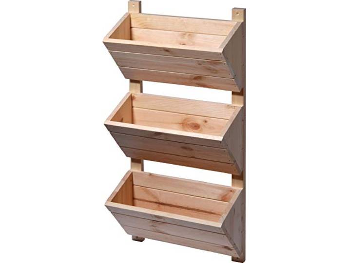 dobar® Select. Wandbeet mit 3 Pflanzkästen aus Holz - Blumenleiter für Wandmontage - Pflanztreppe für Garten/Terrasse/Balkon - 38 x 17,5 x 79 cm