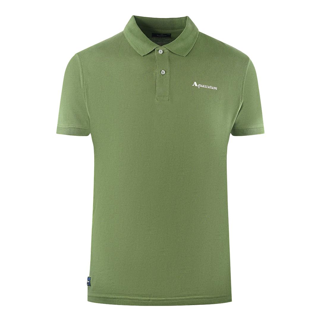 Aquascutum Marke Logo Schlichte Armee Grün Polo-Shirt