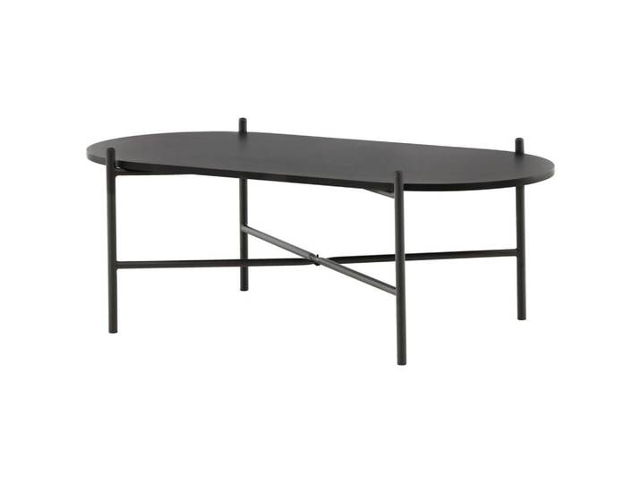Livetastic Couchtisch, Schwarz, Metall, oval, rund, 60x45x120 cm, einfacher Aufbau, Wohnzimmer, Wohnzimmertische, Couchtische