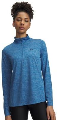 Under Armour Women's Tech Twist 1/2-Zip Athletic in Aegean Blue/Blackout Navy, Size XL, Polyester
