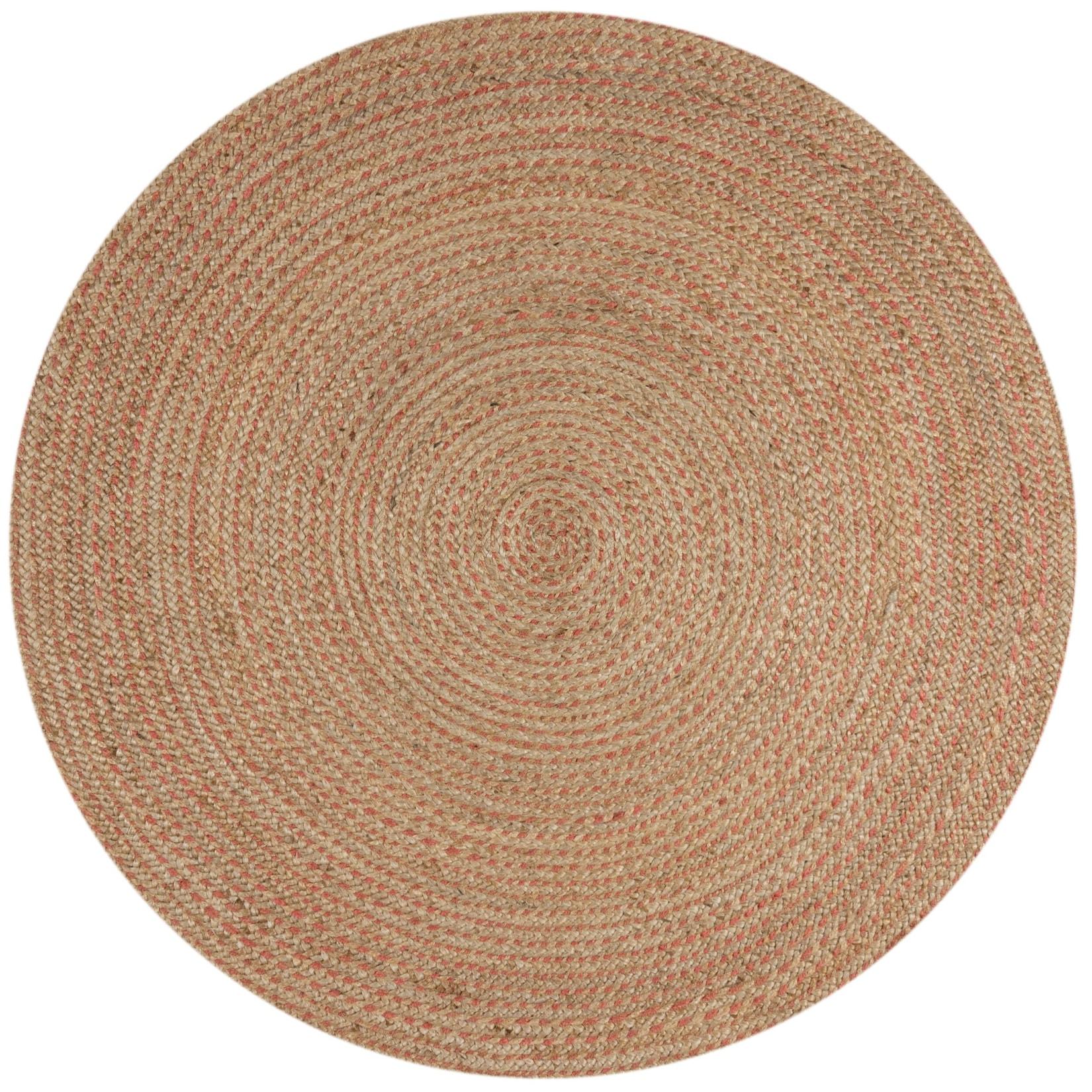 Jute-Teppich uni Braun-Rosa Ø180 cm - EDEN Kadima Design