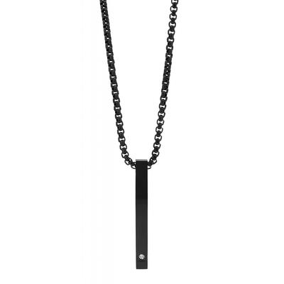 Kette mit Anhänger ADELIA´S "Unisex Edelstahl Halskette mit Anhänger", schwarz, Halsketten, Damen, Edelstahl
