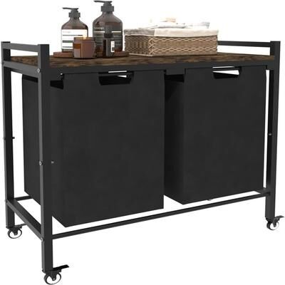 No "Laundry Hamper with Wheels - 27""L x 13""W x 31""H"