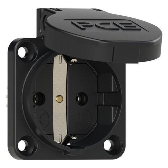 PCE CEE Schutzkontakt Anbausteckdose schwarz 16A 250V IP54 105-0s (601.450.01)