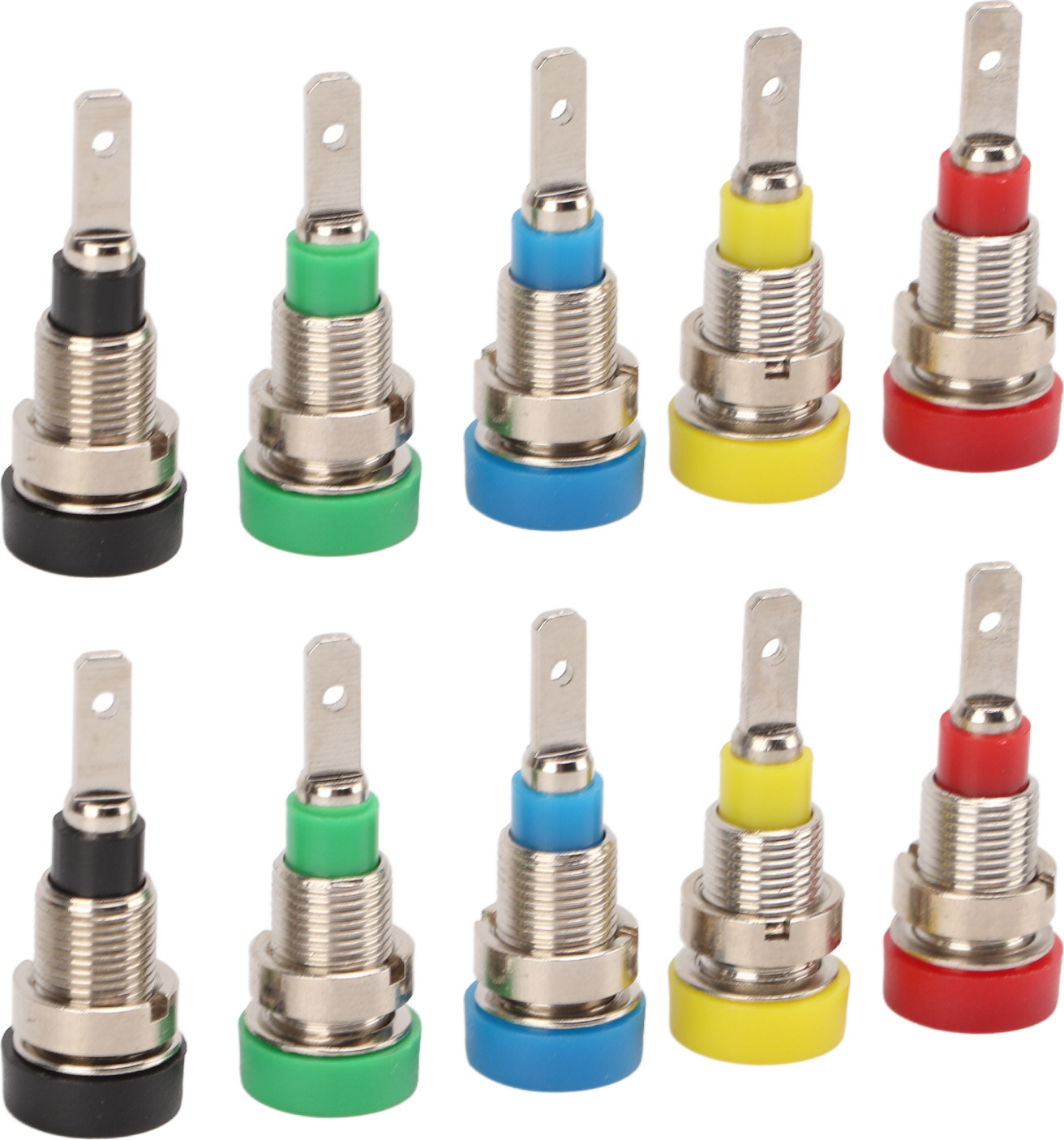 Cocosity Banaanconnector 2mm messing aansluitklem voor elektronica in 5 kleuren